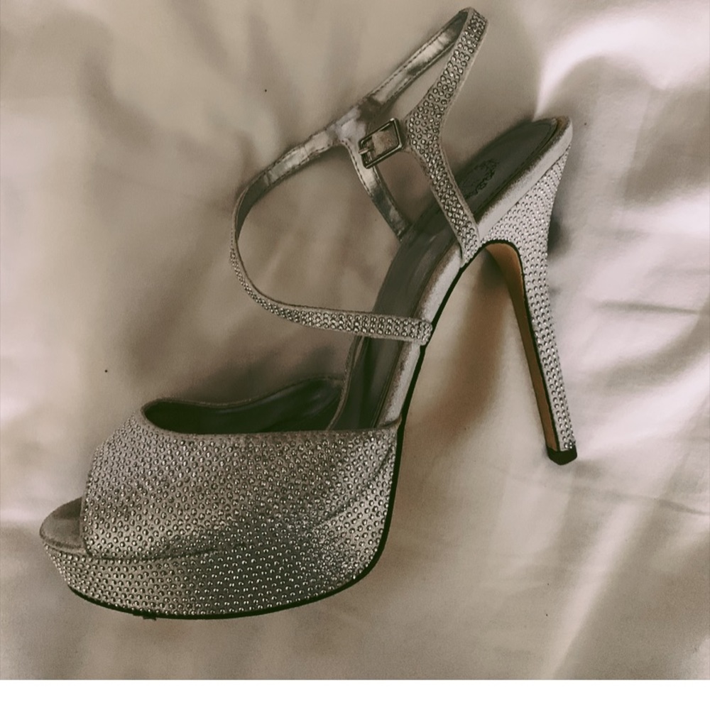 Silver formal heels